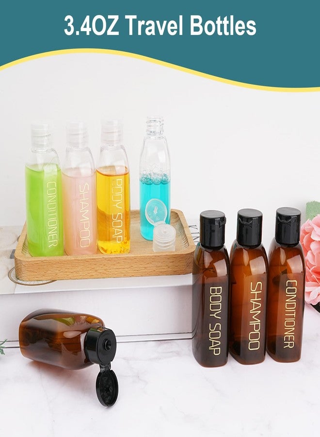 Cosywell Travel Bottles for Toiletries 8pcs 3.4oz Pre-print Travel Shampoo and Conditioner Bottles TSA Approved Travel Size Containers Leak Proof Small Plastic Squeeze Bottles with Flip Cap - Image 3